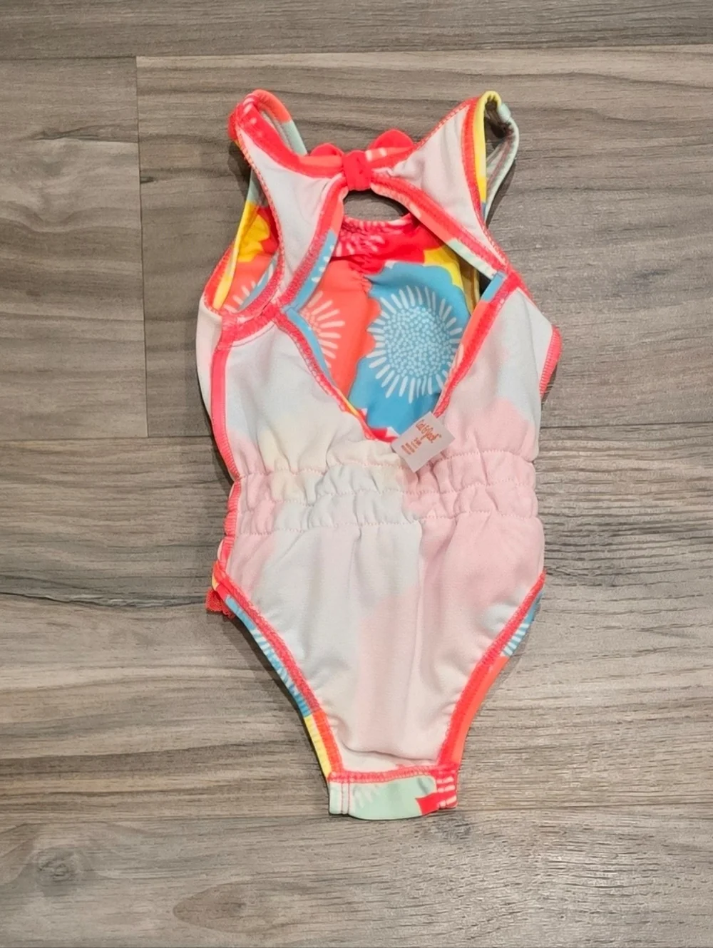 Cat & Jack Baby Girl Floral Tutu One-Piece Swimsuit Size 3-6 Months Ruffle Swim